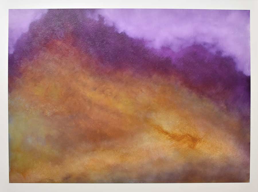 purple and gold abstract oil painting on canvas